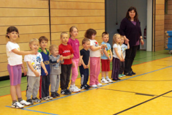 Trainingseinheit bei den Vorschulkindern