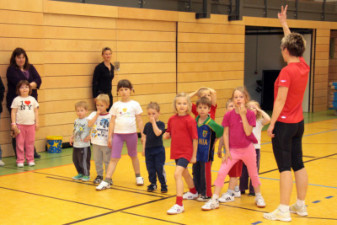 Trainingseinheit bei den Vorschulkindern
