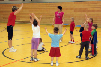 Trainingseinheit bei den Vorschulkindern