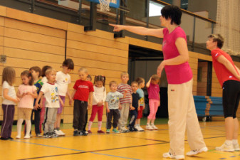 Trainingseinheit bei den Vorschulkindern