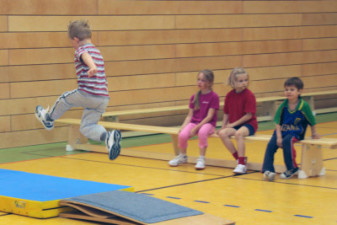 Trainingseinheit bei den Vorschulkindern