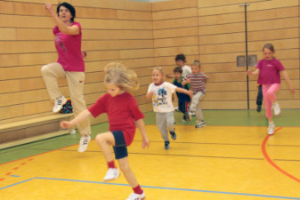 Trainingseinheit bei den Vorschulkindern