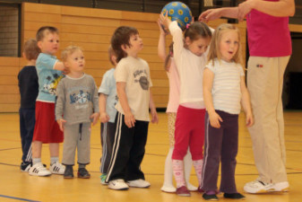 Trainingseinheit bei den Vorschulkindern
