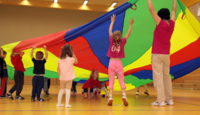 Trainingseinheit bei den Vorschulkindern