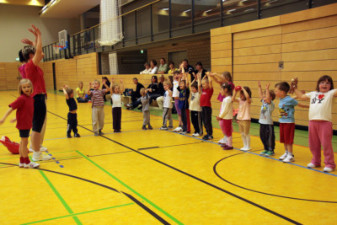 Trainingseinheit bei den Vorschulkindern